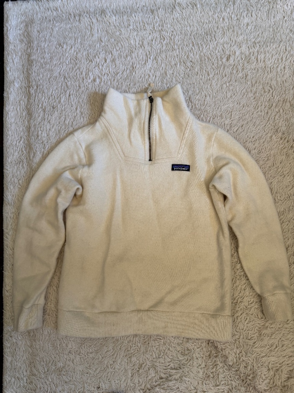 Patagonia Woolie Wool Sweatshirt Cream Size XS
